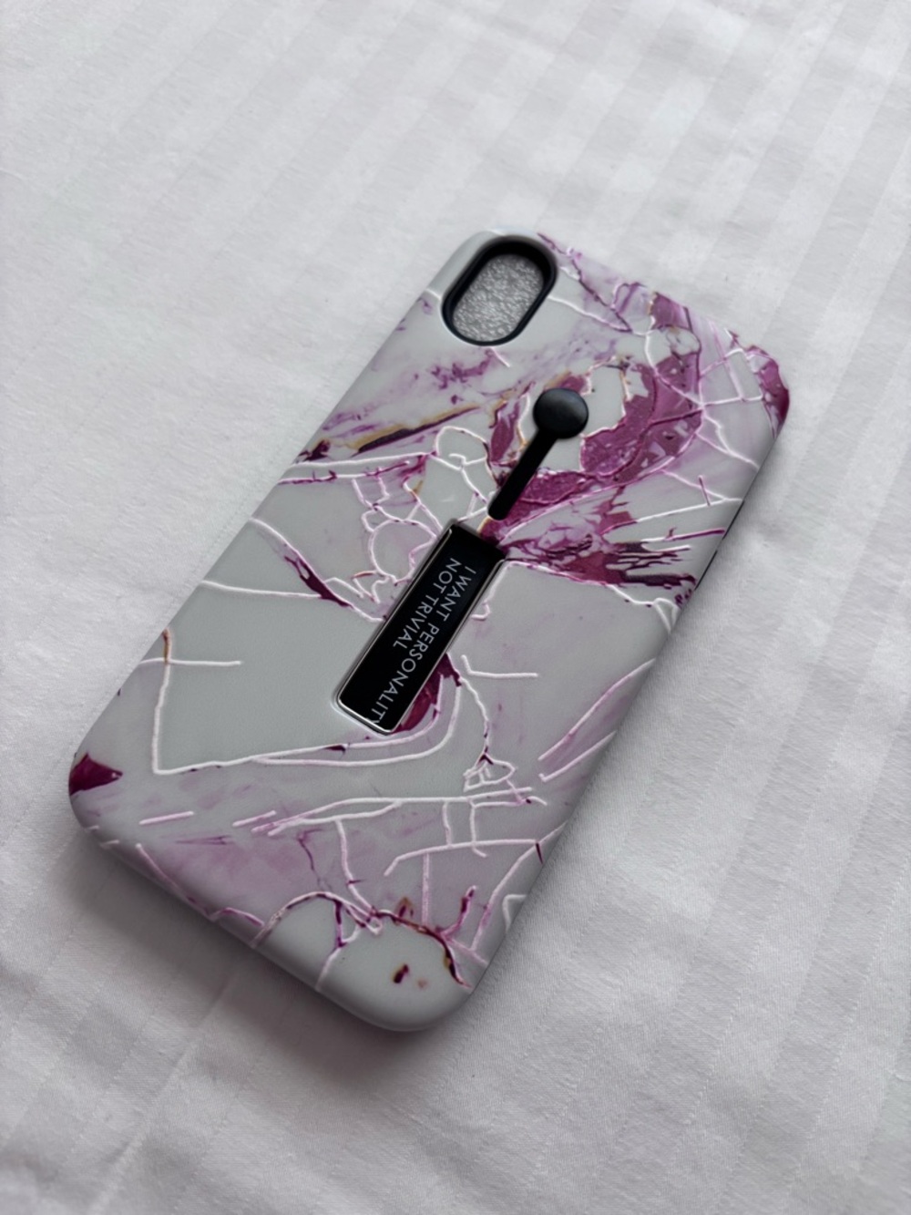 IPHONE XR Marble hot pink Pattern Phone Case with Kickstand